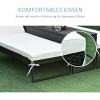  Driedelige Set Ligstoel Met Verstelbare Rugleuning Tuinligstoel Theetafel Vlamvertragende Vulling Metaal PE Rotan Polyester Zwart+crème Wit 195 X 60 X 86 Cm 7