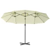  Dubbele Parasol, Verkeerslichtparasol, Dubbele Parasol Met Zwengel, Verstelbare Tuinparasol, Zonwering, Metaal, Crèmewit, 440 X 270 X 250 Cm 11