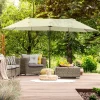  Dubbele Parasol, Verkeerslichtparasol, Dubbele Parasol Met Zwengel, Verstelbare Tuinparasol, Zonwering, Metaal, Crèmewit, 440 X 270 X 250 Cm 10