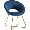  Eetkamerstoel Woonkamerstoel Bureaustoel Make-up Stoel Modern Fluweel Blauw Loungestoel Met Gouden Poten Ergonomische Zittingen Tot 120kg Draagvermogen Staal 68 X 54 X 84 Cm 11