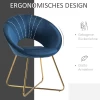  Eetkamerstoel Woonkamerstoel Bureaustoel Make-up Stoel Modern Fluweel Blauw Loungestoel Met Gouden Poten Ergonomische Zittingen Tot 120kg Draagvermogen Staal 68 X 54 X 84 Cm 5