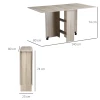 Eettafel, Klaptafel Met Wielen, Bureau, Bijzettafel, Tafel Met Opbergruimte Voor Eetkamer, Hout, Naturel, 80 X 140 X 74 Cm 3