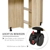  Eettafel, Klaptafel Met Wielen, Bureau, Bijzettafel, Tafel Met Opbergruimte Voor Eetkamer, Hout, Naturel, 80 X 140 X 74 Cm 6