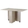  Eettafel, Klaptafel Met Wielen, Bureau, Bijzettafel, Tafel Met Opbergruimte Voor Eetkamer, Hout, Naturel, 80 X 140 X 74 Cm 10
