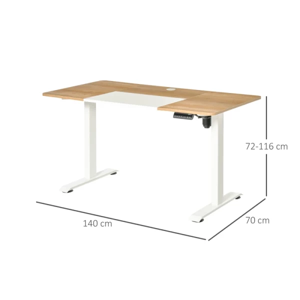  Elektrisch Bureau Naturel Wit 140cm X 70cm X 116cm 3