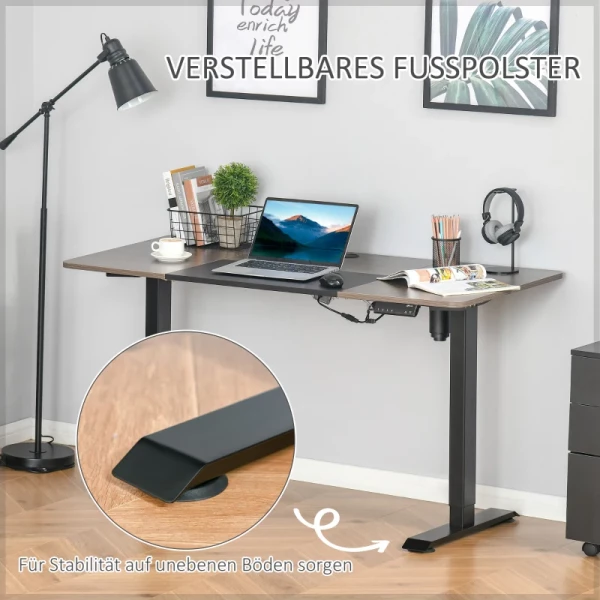  Elektrisch Bureau Tafelonderstel Met Motor Computerbureau In Hoogte Verstelbaar Sta-bureau Kantoortafel Bureaustandaard Spaanplaat Metaal Naturel + Zwart 140 X 70 X 72-116 Cm 7