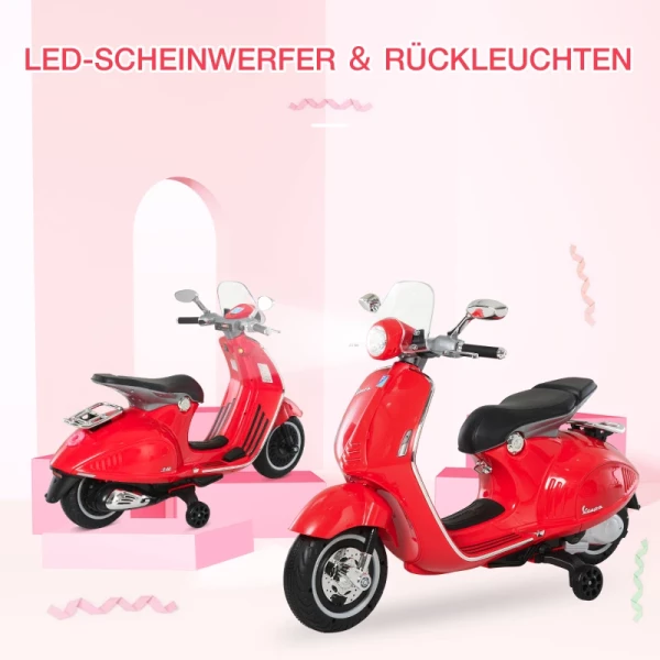  Elektrisch Voertuig, Kindervoertuig, Kindermotor, Elektrische Motorfiets Met Mp3-muziekverlichting, 3-6 Jaar, PP, Rood, 108 X 49 X 75 Cm 4