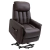  Elektrische Sta-opstoel TV-stoel Fauteuil Met Stahulp Relaxstoel Met Ligfunctie Imitatieleer Bruin, 80 X 94 X 104 Cm 1