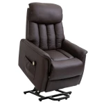 Elektrische Sta-opstoel TV-stoel Fauteuil Met Stahulp Relaxstoel Met Ligfunctie Imitatieleer Bruin, 80 X 94 X 104 Cm