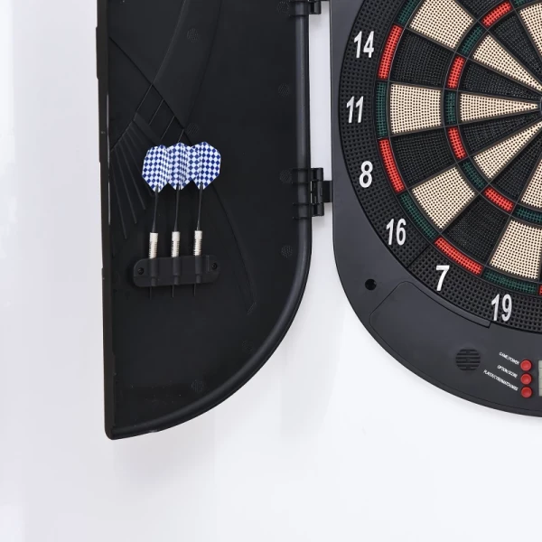  Elektronisch Dartbord Met Deurgeluidseffecten Dartbord Dartset Met Automatisch Scoren 6 Darts Zwart 26 Spellen En 185 Slagmogelijkheden Voor 8 Spelers 50 X 44 X 4,4 Cm 5