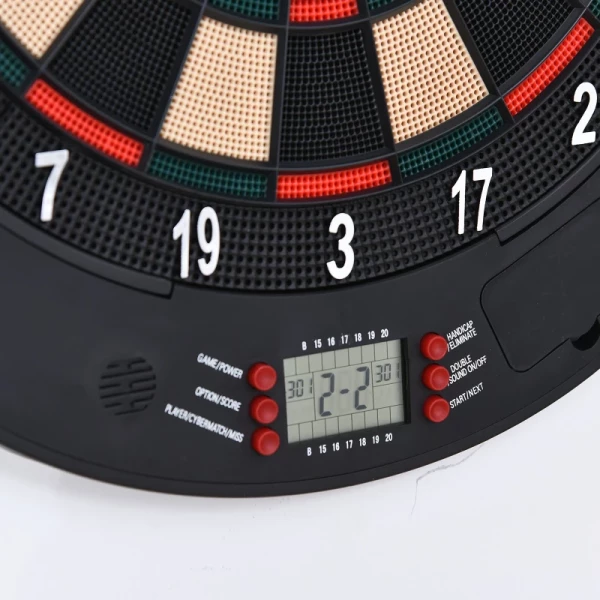  Elektronisch Dartbord Met Deurgeluidseffecten Dartbord Dartset Met Automatisch Scoren 6 Darts Zwart 26 Spellen En 185 Slagmogelijkheden Voor 8 Spelers 50 X 44 X 4,4 Cm 7