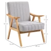  Fauteuil In Scandinavisch Design, Fluwelen Look, Massief Hout; 68cm X 74cm X 82cm, Naturel + Grijs 3