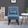  Fauteuil Met Rugkussen Fauteuil Tv-stoel Verhoogde Voeten Linnen Blauw 52,5 X 69 X 77 Cm 2