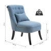  Fauteuil Met Rugkussen Fauteuil Tv-stoel Verhoogde Voeten Linnen Blauw 52,5 X 69 X 77 Cm 3