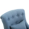  Fauteuil Met Rugkussen Fauteuil Tv-stoel Verhoogde Voeten Linnen Blauw 52,5 X 69 X 77 Cm 8