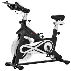  Fietstrainer, Hometrainer, LCD-display, Gsm-houder, Stil, Staal, Zilver+zwart, 125 X 54 X 112,7 Cm 1