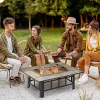  Fire Pit Spark Arrester Inclusief Poker & Cover Weerbestendig Bruin + Zwart 2