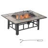  Fire Pit Spark Arrester Inclusief Poker & Cover Weerbestendig Bruin + Zwart 1