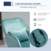  Fluwelen Massage Bureaustoel Met Trilfunctie 55cm X 65cm X 86cm Groen 7