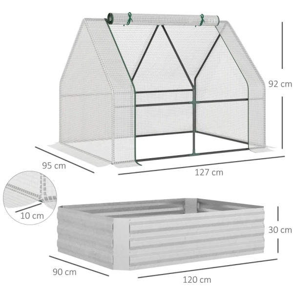  Folie Broeikas Koud Frame Met Roldeur Broeikas Broeikas Tomatenhuis 127 X 95 X 92 Cm Wit 3