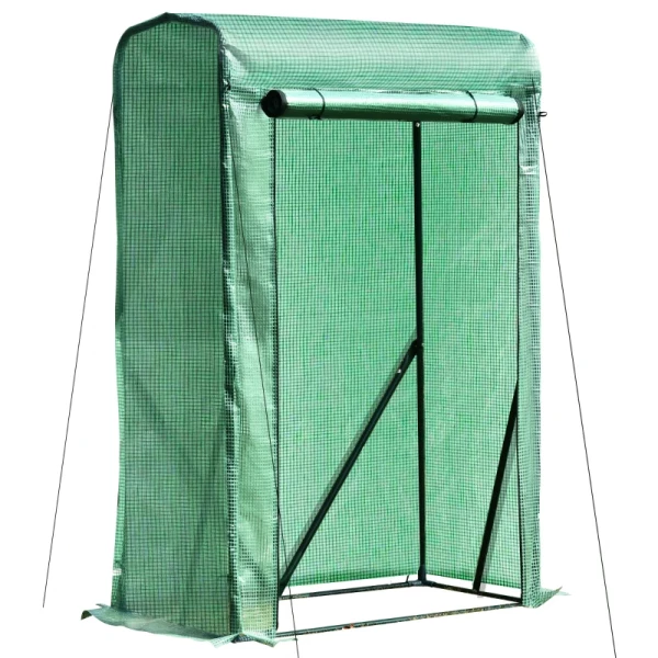 Folie Kas Binnenplaats Balkon Mini Draagbare Metalen Frame Warm Tuinhuisje Staal PE Plastic Groen 100x50x150cm 1