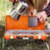  Gasbarbecue Campinggrill Twee Branders Deksel Inklapbare Poten Staal Oranje 46,5 X 33,5 X 17,4 Cm 2