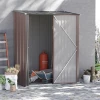  Gereedschapsschuur Met Lessenaarsdak 1,34 M² Metalen Tuinhuis Gereedschapsschuur Gegalvaniseerd Staal Bruin 161,5 X 94,5 X 196 Cm 2