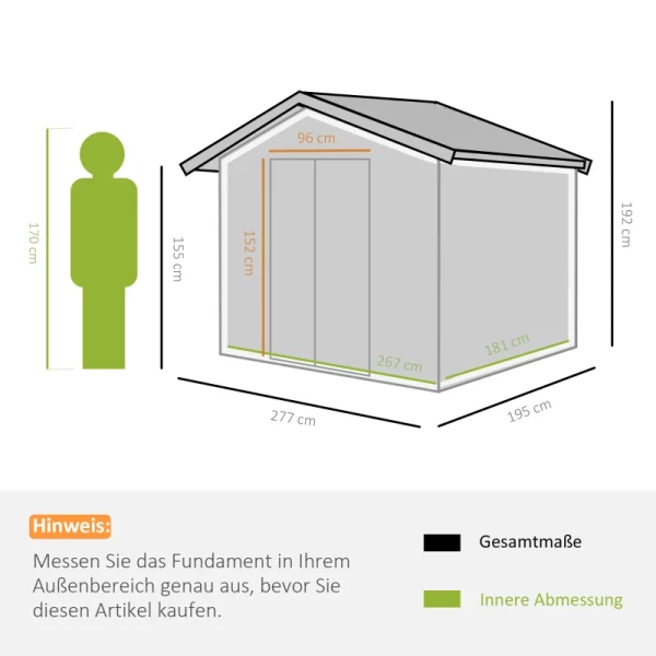  Gereedschapsschuur Met Schuifdeuren 2,77 X 1,95 X 1,92cm Metaal Geel 3