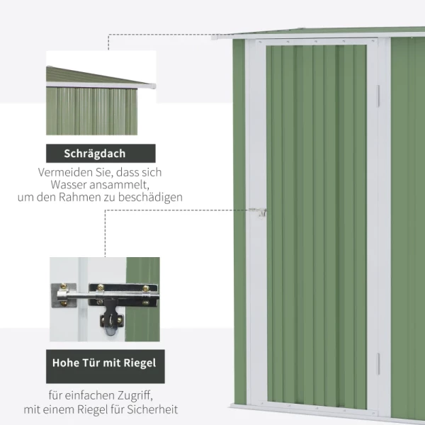  Gereedschapsschuur Tuinhuis Gereedschapsschuur Met Deur Buiten Staal Groen 142 X 84 X 189 Cm 5