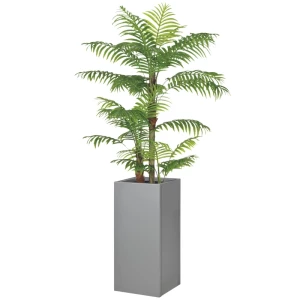  Geschilderde Stalen Weerbestendige Plantenbak 34cm X 34cm X 76cm Grijs 1