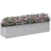  Geschilderde Stalen Weerbestendige Plantenbak 91cm X 22cm X 22cm Grijs 1