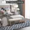  Gestoffeerde Bank, Borstbank, Schoenenbank, Pianobank, Vintage Bedbank, Slaapkamer, Woonkamer, Hal, Rubberhout, Linnen, Beige, 110 X 40 X 48 Cm 7