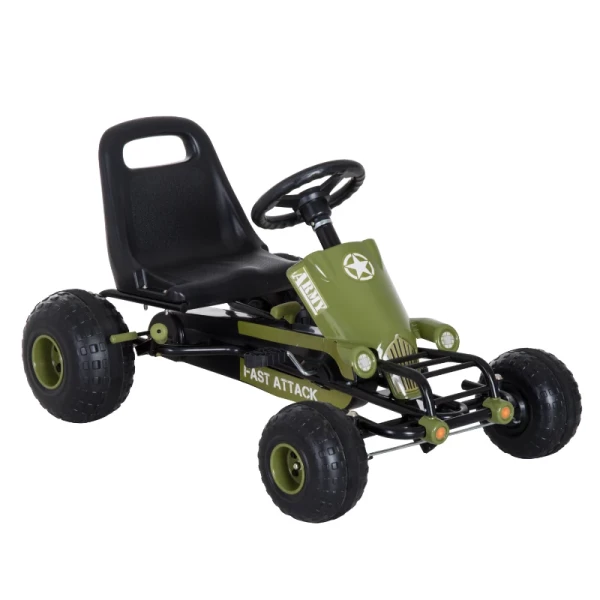 Go Kart Kinder Kettcar Trapauto Met Handrem Vanaf 3 Jaar Groen 99 X 65 X 56 Cm 1