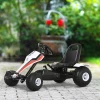  Go Kart Kindervoertuig Trapauto Met Rempedaal Kinderspeelgoed Voor 3-8 Jaar Staal Wit 104 X 66 X 57 Cm 2