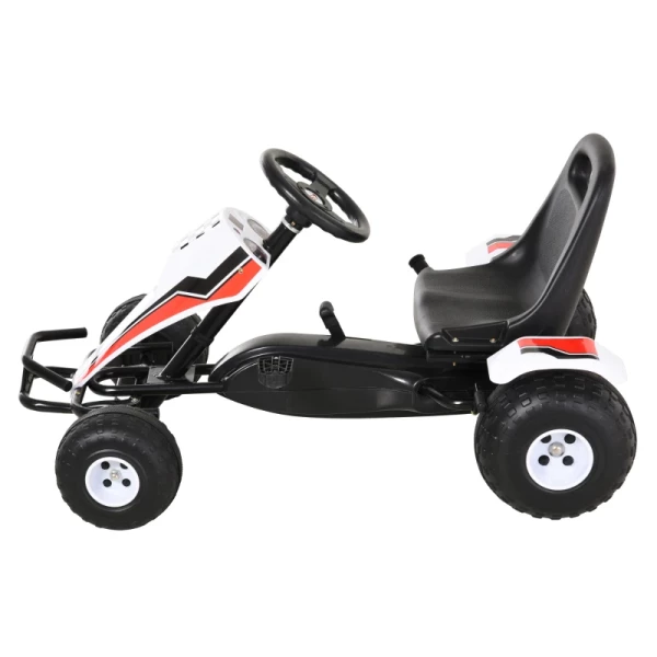  Go Kart Kindervoertuig Trapauto Met Rempedaal Kinderspeelgoed Voor 3-8 Jaar Staal Wit 104 X 66 X 57 Cm 11