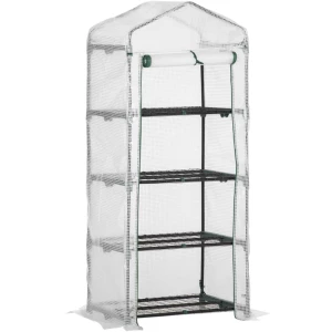  Greenhouse Planken Inclusief Weerbestendige Roldeur 70cm X 50cm X 160cm Wit + Zwart 1