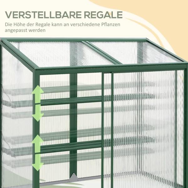  Greenhouse, Schuifdak, Schuifdeur, Planken, Groen Aluminium Frame, 100 X 60 X 98 Cm 4