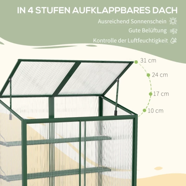  Greenhouse, Schuifdak, Schuifdeur, Planken, Groen Aluminium Frame, 100 X 60 X 98 Cm 5