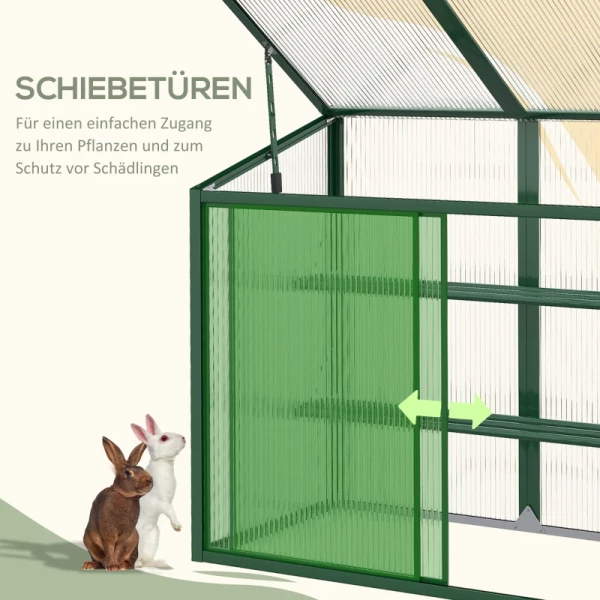  Greenhouse, Schuifdak, Schuifdeur, Planken, Groen Aluminium Frame, 100 X 60 X 98 Cm 6