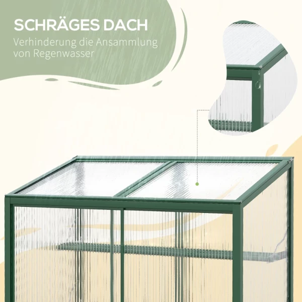  Greenhouse, Schuifdak, Schuifdeur, Planken, Groen Aluminium Frame, 100 X 60 X 98 Cm 7