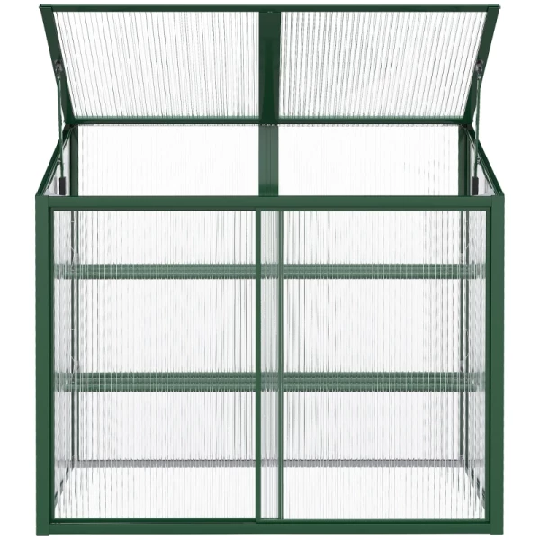  Greenhouse, Schuifdak, Schuifdeur, Planken, Groen Aluminium Frame, 100 X 60 X 98 Cm 9