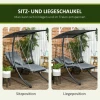  Hangligstoel Kanteldak Incl. Zitkussen Kussen Stalen Frame Donkergrijs 108 X 145 X 169 Cm 4