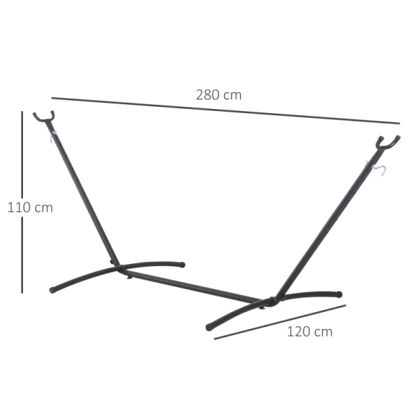  Hangmatstandaard Voor Hangmat Hangmatstandaard Met Haken Tuin Strand Metaal 280 X 120 X 110 Cm Tot 120KG 3