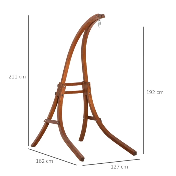  Hangstoelframe Van Larikshout Hangstoelframe Hangstoelstandaard Max. 120 Kg Vrijstaand Outdoor Indoor Natuur 127 X 162 X 211 Cm 3