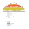  Hawaiian Parasol, Parasol, Tuinparaplu, In Hoogte Verstelbaar, Kantelbaar, Kleurrijk, Ø160 X 190cm 3