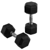  Hexagon Dumbbells Set Van 2 Gietijzeren Dumbbells Handgreep Gekartelde Dumbbell Set Dumbbell Set Gewichten Metaal Rubber Zwart 2 X 10 Kg 11