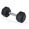  Hexagon Dumbbells Set Van 2 Gietijzeren Dumbbells Handgreep Gekartelde Dumbbell Set Dumbbell Set Gewichten Metaal Rubber Zwart 2 X 10 Kg 3