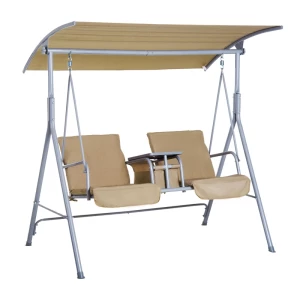  Hollywood Schommel Tuinschommel 2-zits Met Zonnekap Beige 175 X 112 X 165 Cm 1