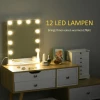  Hollywood-spiegel Met Verlichting, Make-upspiegel Voor Make-uptafel, Theaterspiegel Make-upspiegel Met Licht 3 Kleurtemperatuur, Met USB 12 LED-licht 4