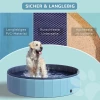  Hondenbad Opvouwbaar Bad Hondenzwembad Peuterbad Zwembad Waterbad Voor Honden En Katten Zwembad Kunststof + Hout Blauw Ø140 X H30 Cm 7